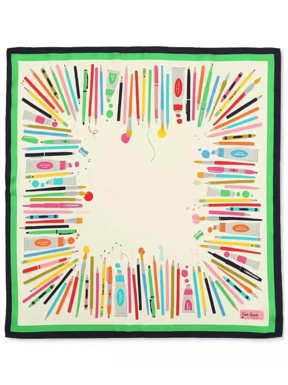 Kate Spade Women’s Art Supplies Silk Bandana Scarf - NWT
